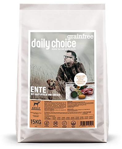 daily choice grainfree - 30 kg - Trockenfutter für Hunde - getreidefrei - Ente mit Kartoffeln und Erbsen - Monoprotein mit Frischfleisch - Enthält Chicorée, Grünlippmuschel und wertvolle Kräuter