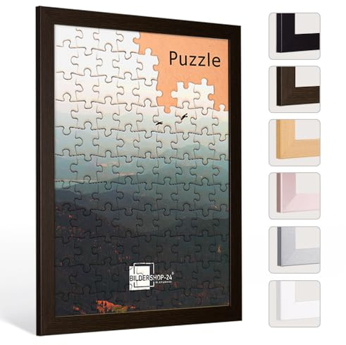 Bildershop-24 Puzzlerahmen London für Puzzle ca. 300-500 Teile 36x48cm 48x36cm Wenge (Dekor) mit Acrylglas