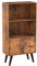 VASAGLE Rustikales Bücherregal, 3 Ebenen, mit Türen, für Bücher, Fotos, Dekoration im Wohnzimmer, Büro, Bibliothek, moderner Stil aus der Mitte des Jahrhunderts, Braun LBC09BX
