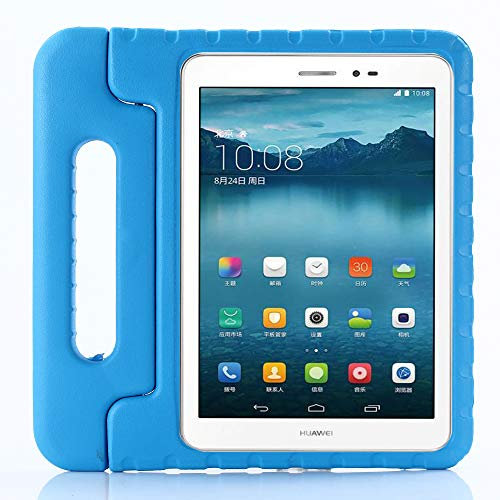 QIHANG Funda Infantil Huawei MediaPad T3 10, Carcasa Niño Antigolpes con Asa Convertible Tapa de Soporte, Funda Bebé Ligera para Huawei MediaPad T3 10 (Azul)