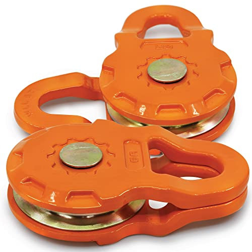 GearAmerica Smart Snatch Block für ATV oder UTV (Seite-an-Seite) Zweierpack | 12 Tonn Belastbarkeit |Windenrolle für synthetische Seile oder Stahlseile bis 11 mm und Winden bis 12K LBS