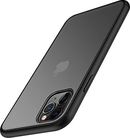 TENDLIN Kompatibel mit iPhone 11 Pro Hülle Matte Transluzent Kratzfest PC Rückseite und TPU Stoßstange Schutz Handyhülle iPhone 11 Pro - Schwarz