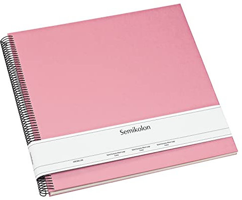 Semikolon 364034 Spiral Album Economy Large, 34,5x33,2 cm, Fotoalbum, 50 Seiten cremeweiß, Fotobuch, flamingo pink