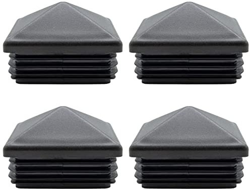 Enkotrade 4 Stück Zierstopfen 100x100 mm Schwarz Sichtstopfen Lamellenstopfen Zaunkappen Vierkant für Zaun Zaunstopfen Spitzstopfen pyramide Kappen
