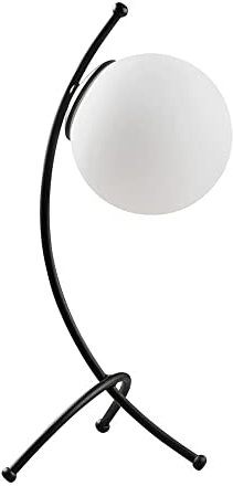 wonderlamp W-D000024 Lámpara de Mesa con Tulipa Minimalista con Interruptor para Dormitorio, Salón, Negro