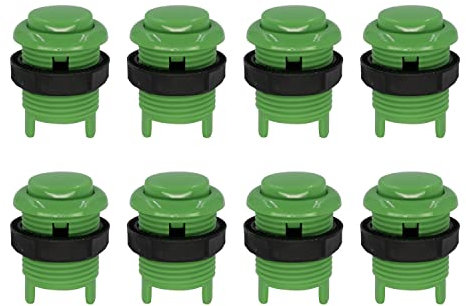 SJ@JX 8X Arcade 28mm Pulsante Tastiera MX Microswitch Vite in Tipo Pulsante per Arcade Game MAME Jamma Joystick Raspberry Pi Macchina SSA Verde