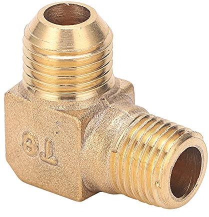 90 Grad Winkelstück mit Außengewinde, Geschmiedetes Messing Rechtwinklig Winkel Luftkompressor Gewinde Anschluss Adapter, 13 x 14 mm
