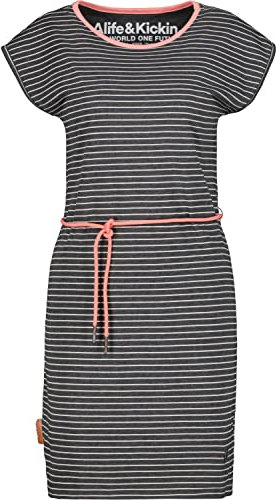 ALIFE and Kickin EllenAK B Dress – Damen Jerseykleid Knielang – Bequem & Stylisch für Alltag & Freizeit – Freizeitkleid für Frühling & Sommer Moonless XS