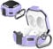 Case Cover for Samsung Galaxy Buds FE/Galaxy Buds 2 Pro/Buds Pro/Buds 2/Buds Live, KZIOACSH Hard PC + TPU Rubber Reinforced Protective Shockproof Cover Skin with Carabiner,Purple