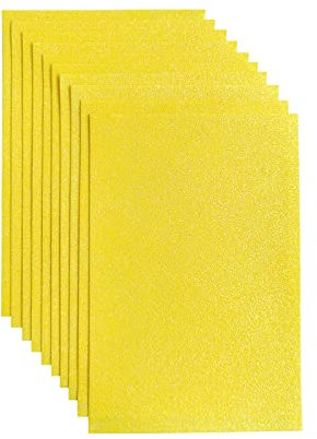Jtnohx Glitzer Filz, 10pcs Glitzerstoff für Handwerk, 20 x 30 cm Filz zum Basteln Glitzer, Filzstoff Quadrat für Party Projekt Urlaub Festival(Gelbe)