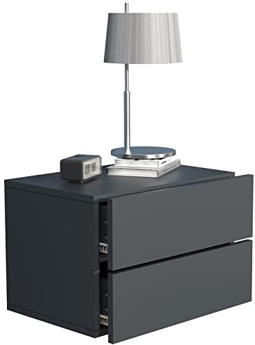 VCM Nachtschrank | Wandschublade | Wandboard | Nachttisch | Maße ca H. 30 x B. 45 x T. 32 cm - Usal L 45 cm Anthrazit