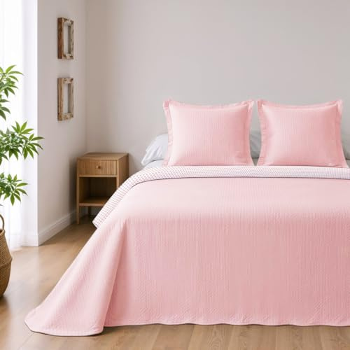 BOHEME Colcha Reversible de Microfibra Maquillaje Cama 135+2 Fundas Cojín