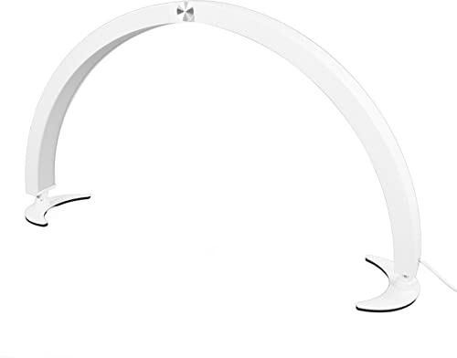 Luz Led de Media Luna para Pestañas, Lámpara de Tatuaje, Luz de Esteticistas, Lámpara de Escritorio, Lámpara de Pestañas 40W 28in 10 Brillo 7 Ajuste de Color Regulable con (Enchufe de la UE)