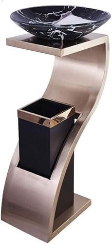 NAKEAH Poubelle d'extérieur, Poubelle en Acier Inoxydable, Poubelle de Recyclage, Poubelle de Salle de Bain d'hôtel, Poubelle de Bureau intérieure extérieure (Color : Rose Gold)