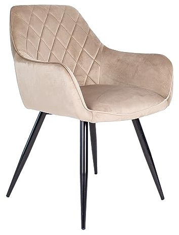 Kick Collection Esszimmerstühl Monza - Champagner - Modern und Hochwertig - Samtstoff und Metall - Erhältlich in vielen Farben