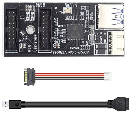 xiwai Adattatore per scheda madre PCBA da 5 Gbps a doppia porta USB 3.0 19/20 pin femmina header splitter a singolo connettore scheda madre 19/20 pin