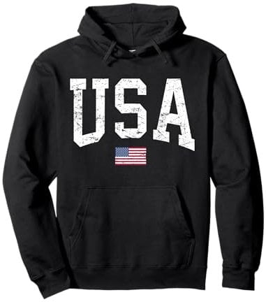 USA Shirt Damen Herren Kinder Patriotische amerikanische Flagge Distressed Pullover Hoodie