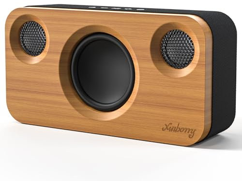 Bluetooth Speaker with Deep Bass, 40W(Peak) Wireless Portable Speaker with TWS, AUX, TF Card, Stereo Sound Wood Home Audio Sync up to 100 Bluetooth 5.3 Speakers For Home Party, Outdoor Camping