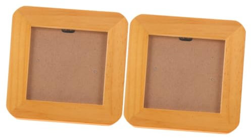 UKCOCO 2 Stücke Foto Rahmen Mini Quadratischen Bilderrahmen Holz Foto Rahmen Für Tabletop Display Keine Pappe