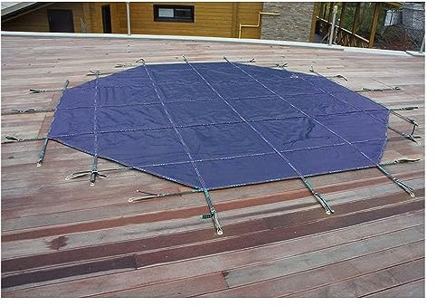 Copertura di Sicurezza Rotonda Invernale per Piscina per Piscine Interrate, Grande Rete Blu, Ponte in Legno/Montaggio a Pavimento in Cemento, 10m 9m 8m 7m 6m 5m 4m 3m 2m (Dimensioni : 13ft/4m) (3