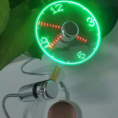 HEBEOT Ventilatore USB LED, mini ventilatore a LED regolabile per la direzione e facile impostazione dell'ora, ventilatore personale silenzioso per computer portatile alimentato USB per casa