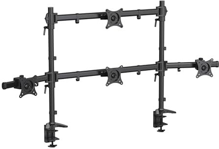 HFTEK - Monitor Tischhalterung für 4 Monitore 15-27 Zoll 8kg pro Arm oberer 34 Zoll 15kg Bildschirme Höhenverstellbar Neigbar Schwenkbar Drehbar VESA 75 100 - MS424C-N - Individuell umrüstbar