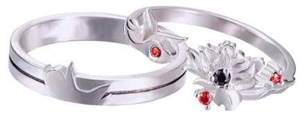 Ruarby 2 Pack Anime Paar Ringe Set Unisex Ringe Großmeister Dämonische Kultivierung Stilvolle Accessoires für Cosplay Alltag, Wie beschrieben