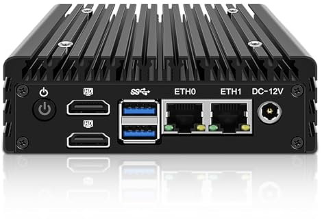 12th Gen Mini Router 𝐈𝐧𝐭𝐞𝐥 N97 Firewall PC 2x i226-V 2.5G LAN Fanless Mini PC Proxmox Server, 16GB DDR5 RAM 512GB SSD