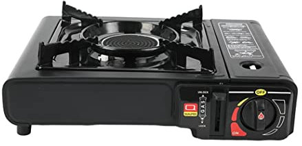 Portable Camping Stove Windproof Dual Fuel Propane Butane Stove with Carrying Case Black Portable Gas Stove