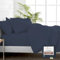 Pizuna Pure 100% Cotton Super King Duvet Cover with Super King Fitted Sheet Dark Blue, 400 Thread Count Long Staple Cotton Bedding Set, Soft Sateen Weave Quilt Cover Set & 40 cm Deep Fitted Sheets