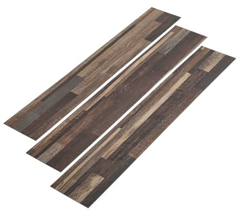 HaiYiZuhause PVC Bodenbelag Vinylboden, 36 Stück Wasserdicht Vinylboden selbstklebend Holzoptik Klebefliesen Boden für Küche, Wohnzimmer, Schlafzimmer, Esszimmer, RV (Holzmaserung)