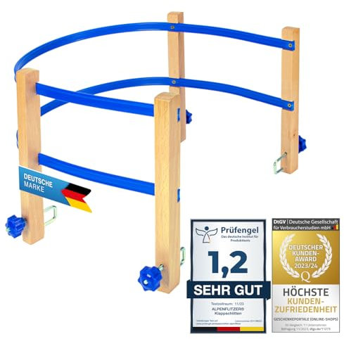 Alpenflitzer® Holzschlitten 110 cm Davoser Rodel Faltbarer Klappbarer Kinderschlitten; Premium Holz-Schlitten aus Buchenholz Klappschlitten Optional mit Lehne (Modell 24/25) (Universal Lehne Einzeln)