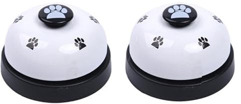 KPSRFG 2Pcs Dog Bells Toilet Training, Dog Bell, Dog Doorbell, Dog Buttons, Dog Bells, Interactive Educational Toys Dog Toilet Training Bell Dog Door Bell Communication Device for Pets (White)