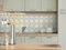 CAMELEO Crédence cuisine adhésive vinyle, effet carreaux de ciment Carthage vert sablé, 200 x 40 cm - Convient aussi comme adhésif décoratif pour meuble - résistant et imperméable