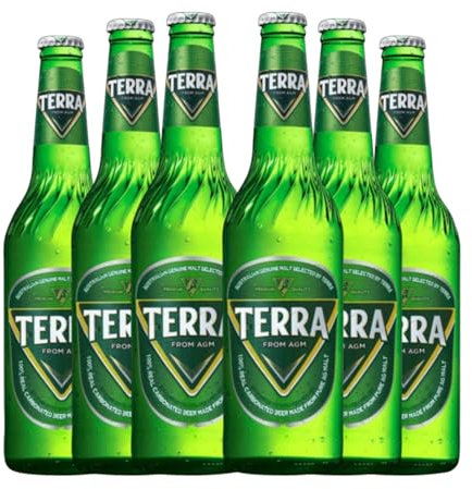 Terra Premium Malt Beer Bottle 330ml | 4.6% Alcohol | 100% Real Carbonated Beer | Pack of 6