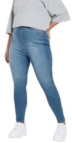 Yours for Good Curve Pull On Stretch Jenny Jeggings - Women's - Plus Size Curve Mid Blue