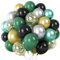 Luftballons Grün Gold Set, 60 Stück 12 Zoll Dunkelgrün Schwarz Metallic Grün Silber Latexballons mit Gold Konfetti Ballons für Kinder Jungen Dschungel Safari Geburtstagsdeko Babyparty Hochzeit