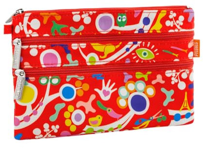 Pylones - Reißverschlusstasche – Tasche mit 3 Reißverschlüssen – Feier, rot