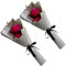 UKCOCO 2 Pezzi Bouquet con Rosa Set Artificiale per Decorazioni Compleanni e Lauree Rosy Fiori Stabilizzati e Profumati e