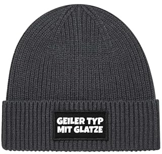 NIMAMA Mütze Beanie Geiler Typ Mit Glatze Männer Strick Wintermütze Statement Lustiger Spruch Strickmütze für Herren