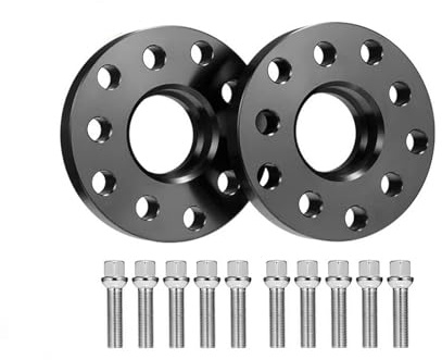 Distanzscheiben 2x 20mm Hubcentric Schwarze Spurverbreiterungen & 10 Schrauben 5x100,5x112mm 57,1 Für VW Auto Spurverbreiterungen Nabenzentrierbohrung