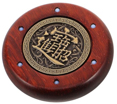 MAJORMENCH Juguete de Alivio de Estrés Tipo Platillo Volador Portátil de Madera de Sándalo y Latón Diseño Vintage para Meditación y Viaje