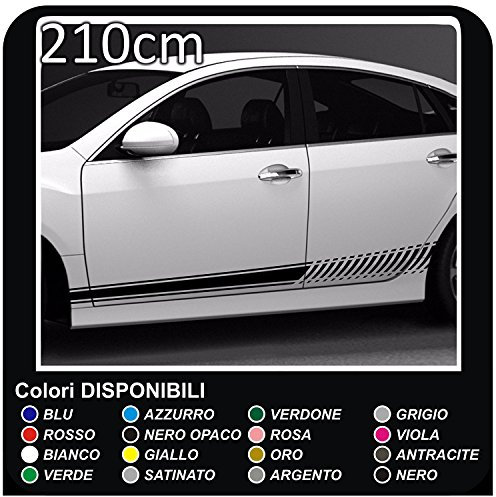 Seiten Aufkleber 210 cm Seitenleisten für Seite selbstklebenden Streifen Aufkleber Auto Aufkleber Rallye Racing Rally Sport DTM (ORANGE)