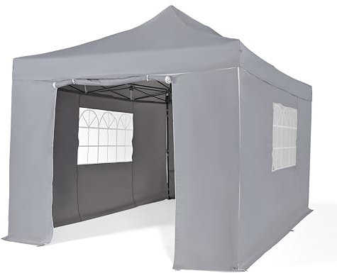 All Seasons Gazebos Heavy Duty, 100% waterproof, 3x4.5m Pop up Gazebo with 4 x fully waterproof Superior Side Walls. 17 Colours ava