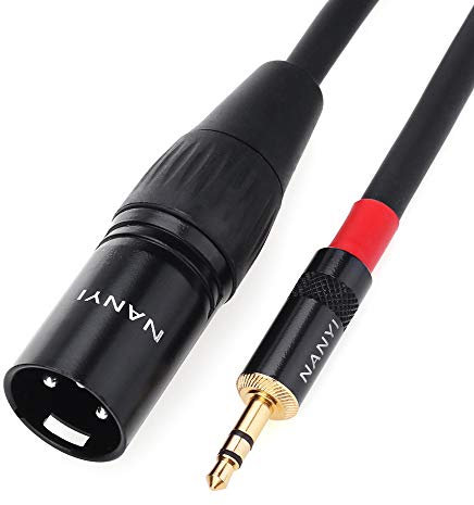 NANYI XLR zu Jack Mikrofonkabel 3,5 mm TRS Stereo Stecker auf XLR Stecker Interconnect Audio Mic Kabel, geeignet für iPod Handy, aktive Lautsprecher,Bühne DJ Studio Audio Konsole - 5Meter