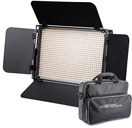 Walimex pro LED Niova 900 Plus Bi Color Videoleuchte, dimmbare Flächenleuchte, Studioleuchte mit Fernbedienung, 54 W Studiolicht, leistungsstarkes Streaming-Licht