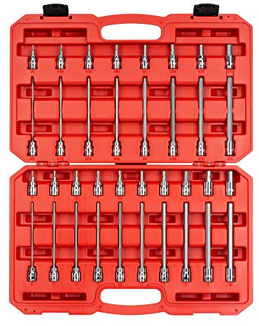 TEKTON 3/8 Inch Drive Hex Bit Socket Set, 36-Piece (1/8-3/8 in., 3-10 mm) | SHB91304