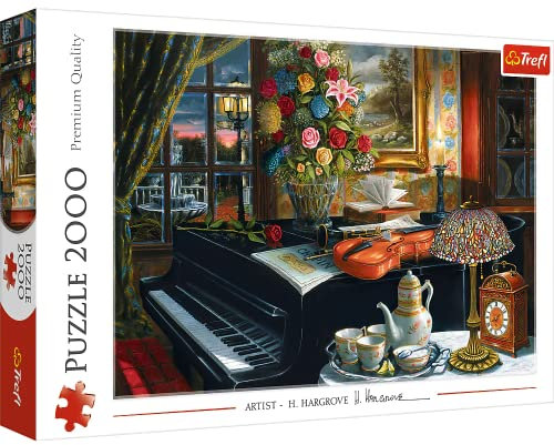 Trefl 2000 Elementi, strumenti, interni, musica, divertimento creativo, colorato, riduzione dello stress, classico, adulti e Bambini dai 12 anni Puzzle, Colore I suoni, Kreativer Spaß, 27112