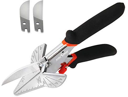 FLORA GUARD Miter Shears, Multi Angle Trim Cutter, Gasket Shear for Cutting Soft Wood, Plastic, PVC and More, Including 2 Spare Blades (JDJ-3)