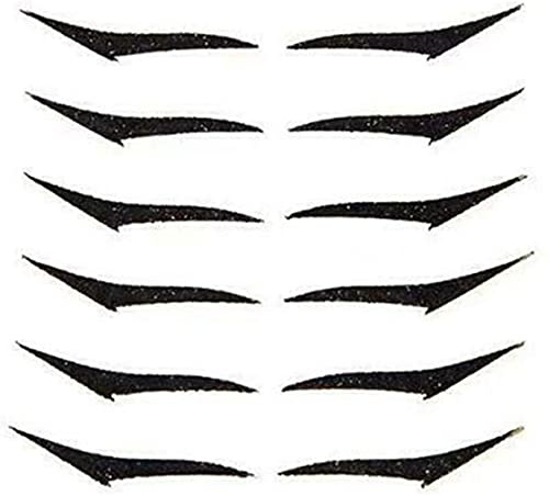 6 Paar / 12 Stück Wiederverwendbare selbstklebende Eyeliner-Aufkleber, unsichtbare zweifarbige Eyeline-Aufkleber,selbstklebende Cat-Liner-Make-up-Schablone Eyeliner-Aufkleber Make-up-Tool (Schwarz-B)